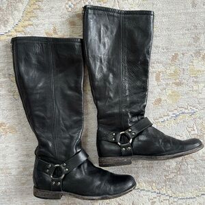 Frye Phillip Harness Boots- Wide Calf